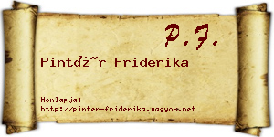 Pintér Friderika névjegykártya