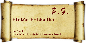 Pintér Friderika névjegykártya